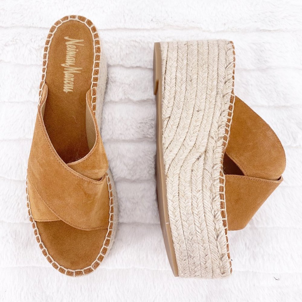 NEIMAN MARCUS | ESPADRILLE TAN-SUEDE SLIDE 9